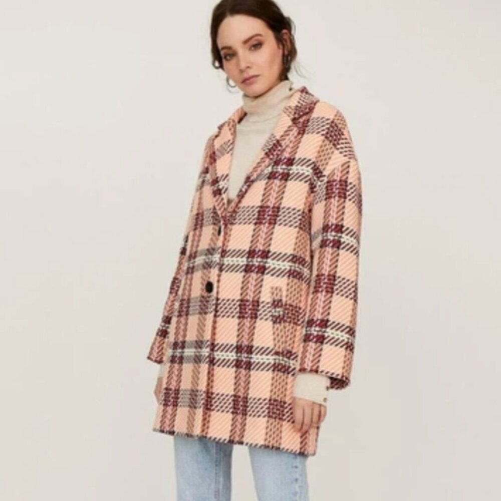 Stradivarius Plaid Coat S
